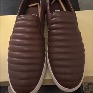 Steve Madden Burgundy Quilted Slip-On Shoes